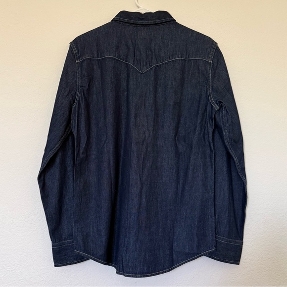 Levi’s Standard Fit Western Button Flannel Denim Men’s Shirt Small - Blue - Picture 2 of 3